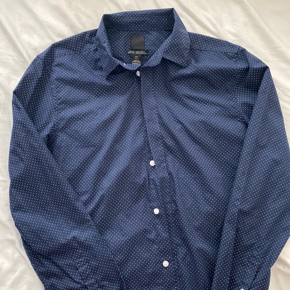 Navy Blue H&M Button Down size M - Picture 1 of 3